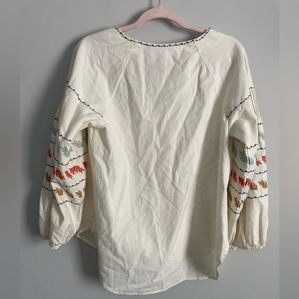 Madewell Embroidered-Sleeve Popover Top - Picture 11 of 13
